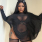 Necessary Evil Circe Gothic Sheer Black Mesh Top, Flowing Layering Style