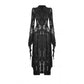 Dark In Love Livvy Lace Coat, Women's Gothic Jacket with Pointed Collar and Ruffles