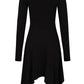 Necessary Evil Kali Long-Sleeve Midi Handkerchief Dress