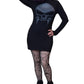 Necessary Evil Athena Vampire Skull Print Mini Dress