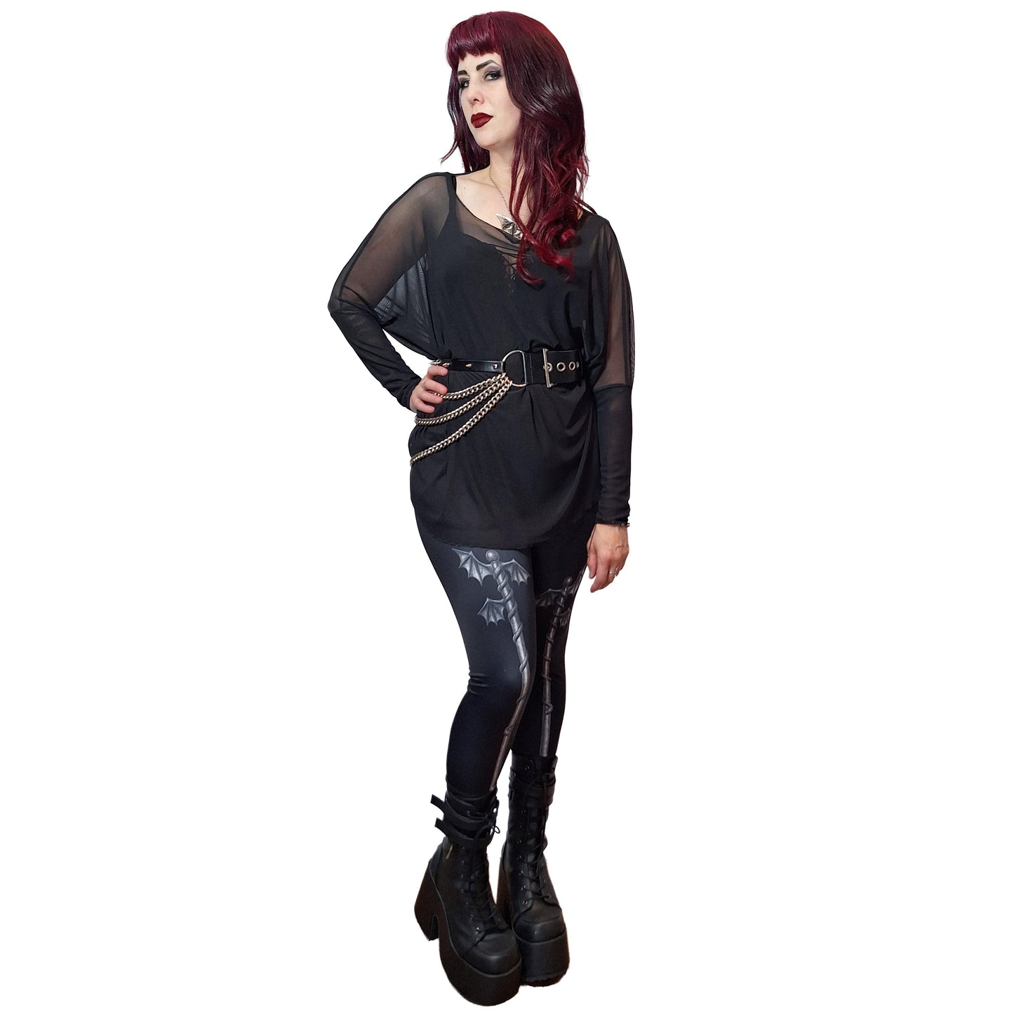Necessary Evil Circe Gothic Sheer Black Mesh Top, Flowing Layering Style