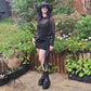 Necessary Evil Anahita Sheer Gothic Black Mesh Layer Dress