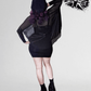 Necessary Evil Circe Flowing Mesh Top in Black, Plus Sizes