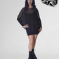 Necessary Evil Circe Flowing Mesh Top in Black, Plus Sizes