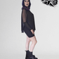 Necessary Evil Circe Flowing Mesh Top in Black, Plus Sizes