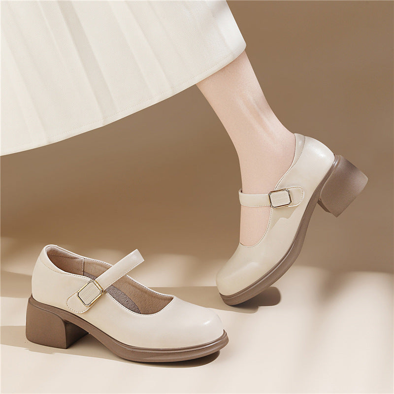 Women's British-Style Loafers, Retro Mary Jane Uniform Shoes