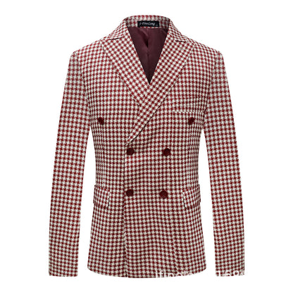 Slim-Fit Men's Hipster Herringbone Suit Jacket