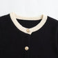 Vireous Women's Black & Ivory All-Match Cardigan