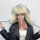 Women's Avant Garde Big Faux Fur Winter Hat and Earflaps