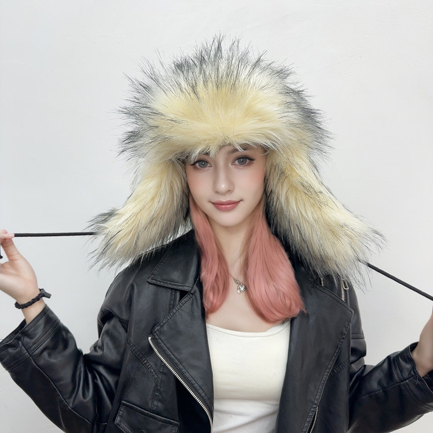 Women's Avant Garde Big Faux Fur Winter Hat and Earflaps