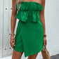 Women's Fashion Green Romper Tube-Top Jumpsuit