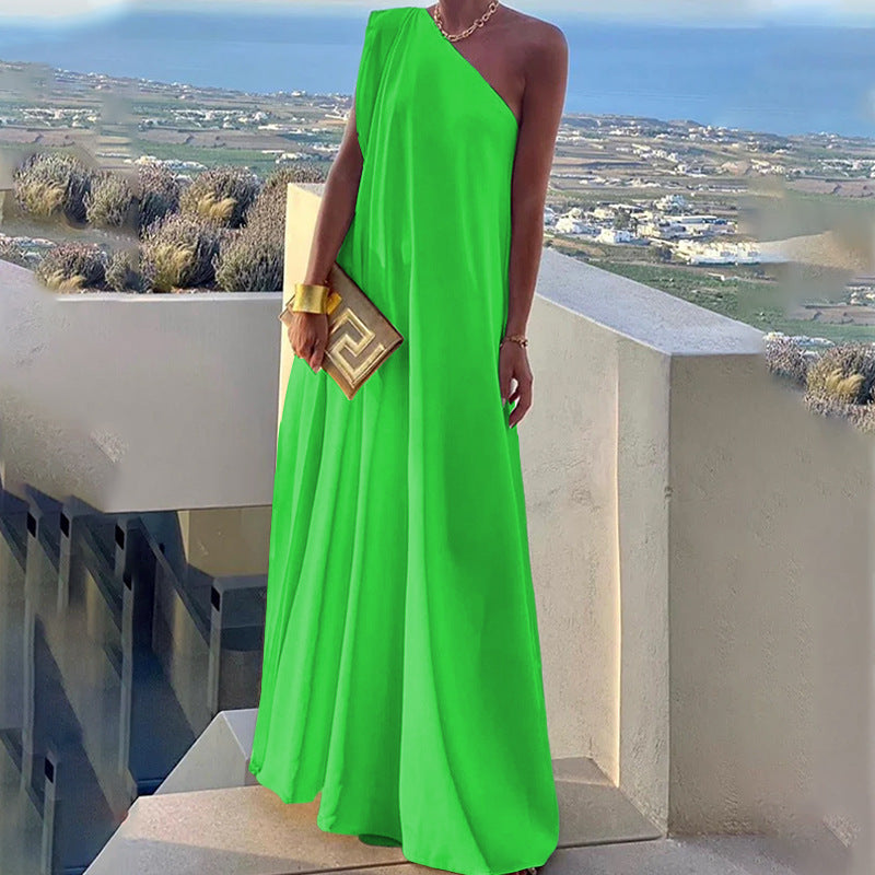 Vireous Greek-Inspired Off the Shoulder Evening Dress