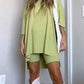 Vireous Women's Baggy Casual Top and Shorts Set