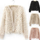 Women's Sequined Mohair Short Cardigan Sweater