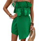 Women's Fashion Green Romper Tube-Top Jumpsuit