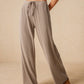 Women's Casual Classic Lace-Up Straight Wide-Leg Pants