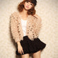 Women's Sequined Mohair Short Cardigan Sweater