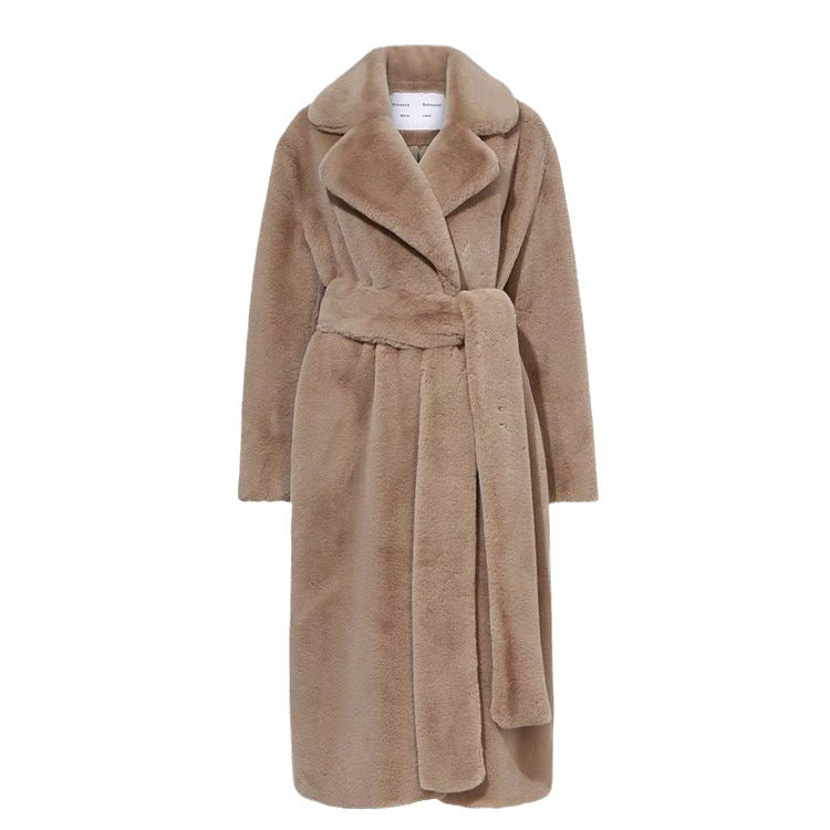 Vireous Faux Rabbit Mink Long Fur Coat, Multi Colours