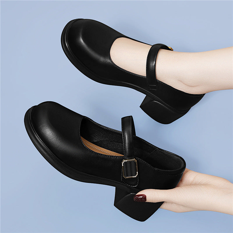 Women's British-Style Loafers, Retro Mary Jane Uniform Shoes