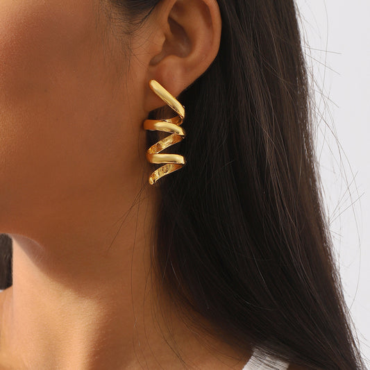 Spiral Earrings, Alloy Simple Design