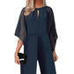 Women's Short-Sleeve Formalwear Fashion Jumpsuit, Plus Sizes