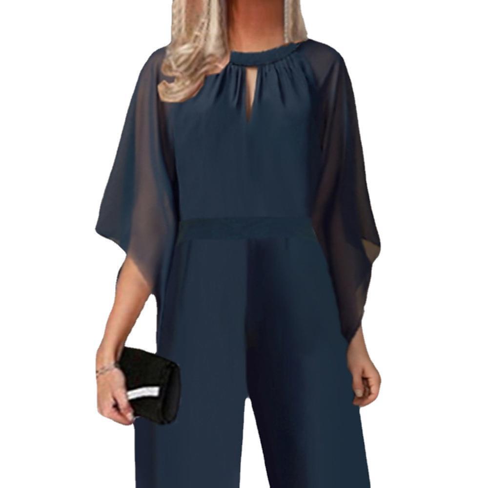 Women's Short-Sleeve Formalwear Fashion Jumpsuit, Plus Sizes