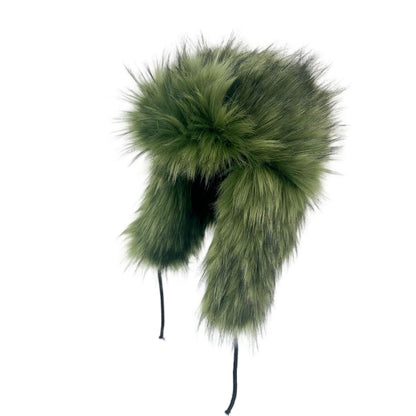 Women's Avant Garde Big Faux Fur Winter Hat and Earflaps