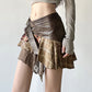 Women's Retro Irregular Plaid Colour-Contrast Patchwork Skirt