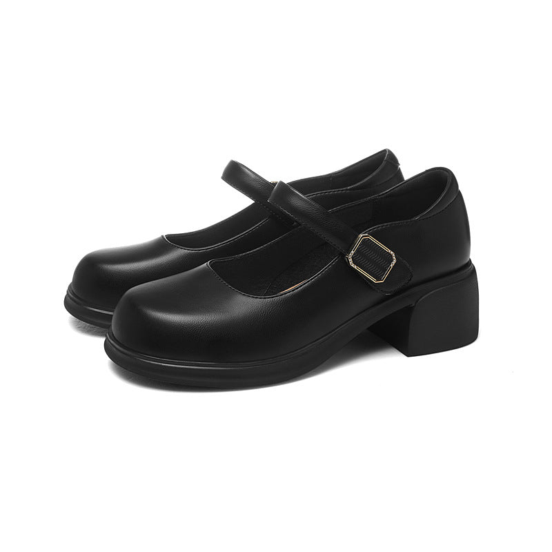 Women's British-Style Loafers, Retro Mary Jane Uniform Shoes
