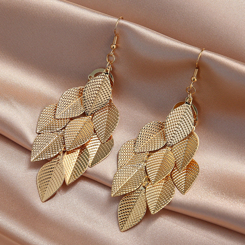 Women's Colourful Earrings, Small Rustling Leaves Design