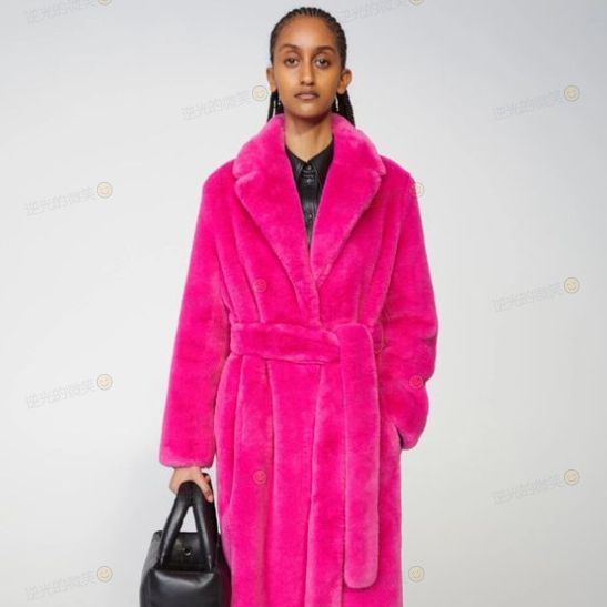 Vireous Faux Rabbit Mink Long Fur Coat, Multi Colours