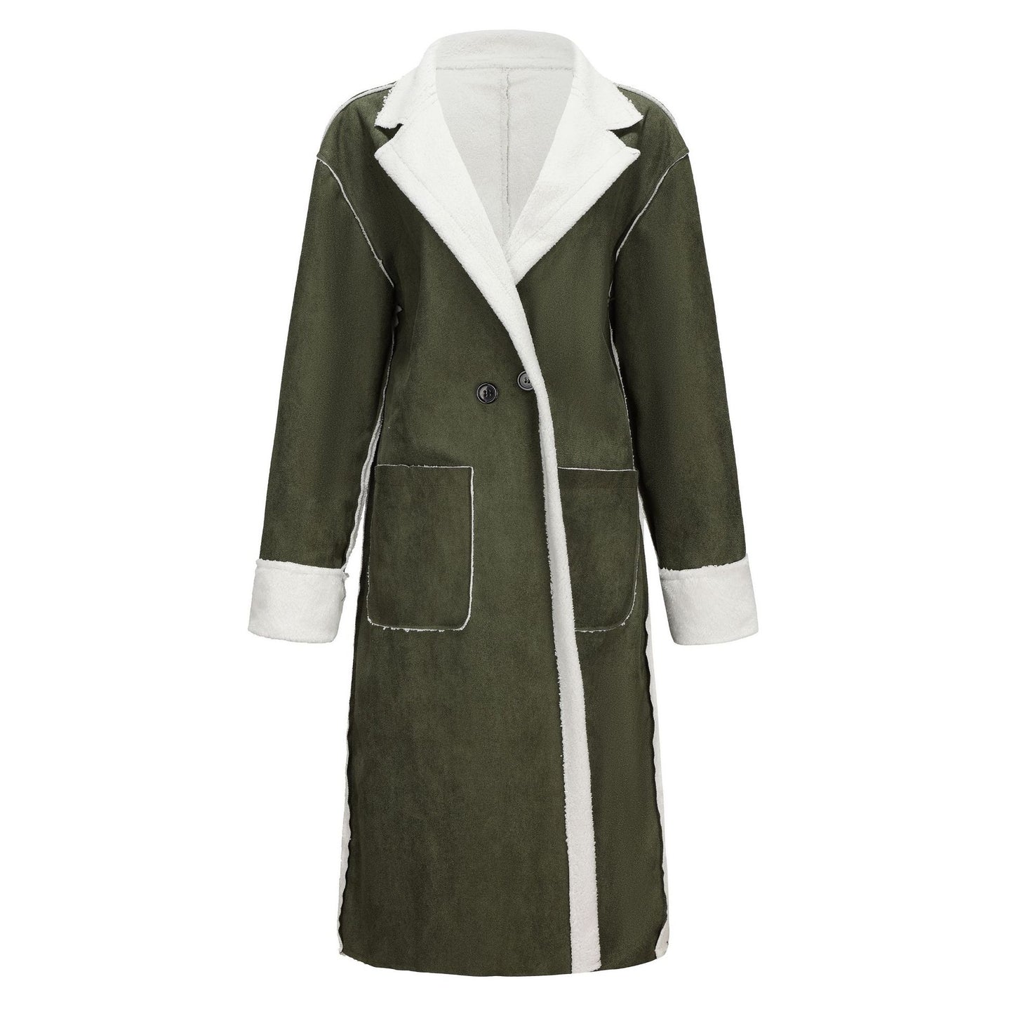 Vireous Casual Thickened Leather Wool Lined Women's Coat