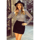 Long Sleeve Slim-Fit Women's Checkerboard Base Wear Jumpsuit