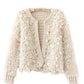 Women's Sequined Mohair Short Cardigan Sweater