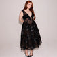 Black Plunging Neckline Sheer Mesh High-End Evening Dress