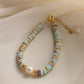 Natural Acqua Green Stone and Gold Jewellery Set