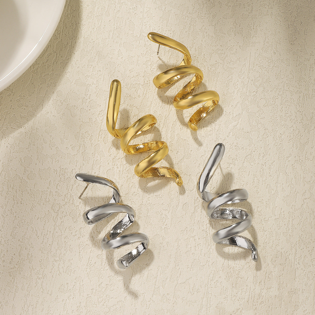 Spiral Earrings, Alloy Simple Design