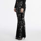 Punk Rave Nulia Spliced Velvet Flared Trousers with Skull Print