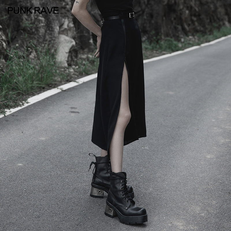 Punk Rave Brianna Midi Skirt in Black, Plus Sizes