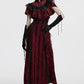 Punk Rave Selene Embroidered Velvet Gloves in Black
