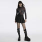 Punk Rave Eluana Cybergoth Print Mesh Long Sleeve Top