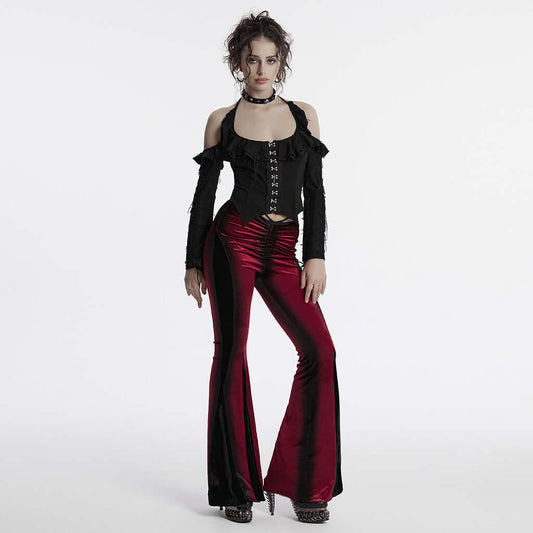Punk Rave Clarabelle Wenchy Halter Neck Distressed-Look Top
