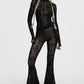 Punk Rave Morrigan Cross-Embroidered Mesh Top