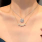 Clover and Heart Design Pendant Necklace