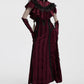 Punk Rave Elysia Velvet Ruffle Goth Shawl in Crimson