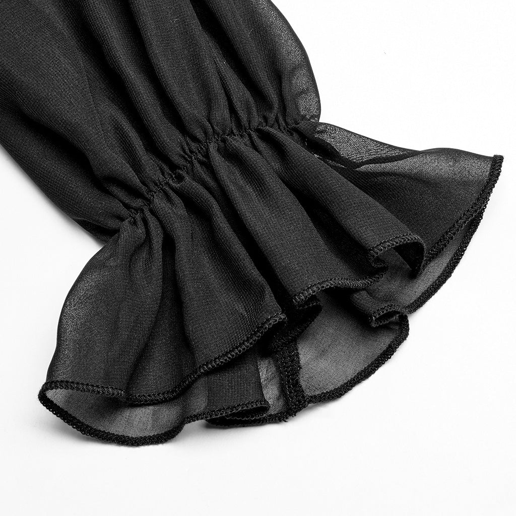 Punk Rave Angelina Chiffon Long-Sleeve Handkerchief Dress