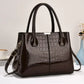 Women's Classic Crocodile Tote and Shoulder Bag, Multicolours