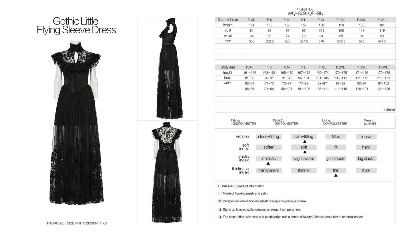 Punk Rave Seraphina Goth Flying-Sleeve Dress