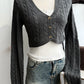 Vireous Cable-Knit Cropped Sweater, Multicolours