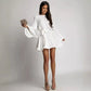 Vireous Elegant Pleated Flared Mini Dress, Plus Sizes
